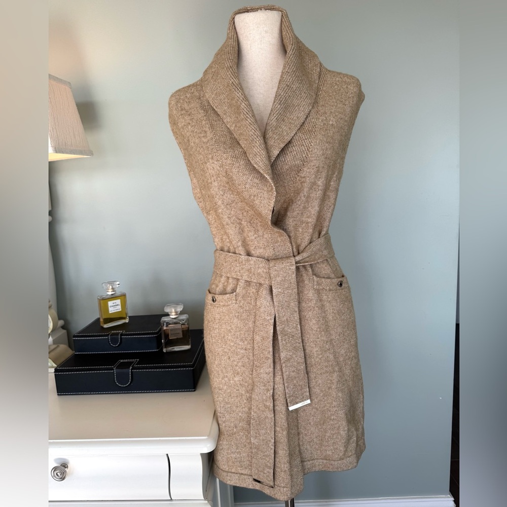 White House Black Market Beige Knit Cardigan - Picture 3 of 16